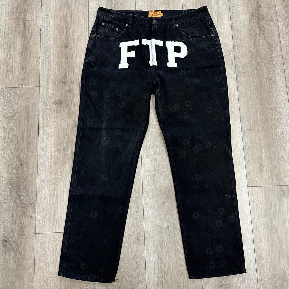 FW20 FTP Bullet Hole Denim Pant Black size 36 B29